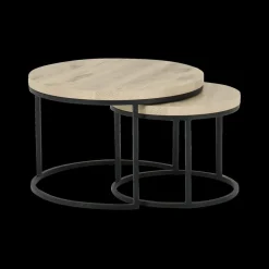 Salontafels & Bijzettafels|Ygo Salontafel Set van 2 SIGNA Canyon Oak