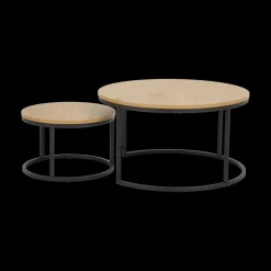Salontafels & Bijzettafels|Ygo Salontafel Set van 2 VICARI Wild Oak