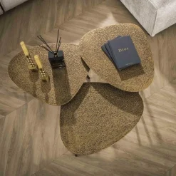 Salontafels & Bijzettafels|Ygo Salontafel Set van 3 VIOLET Antiek Brons