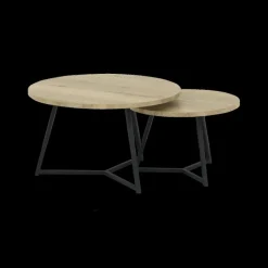 Salontafels & Bijzettafels|Ygo Salontafel Set van 2 ZYAN Natuur