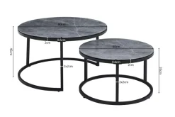 Salontafels & Bijzettafels|Ygo Salontafel set VINNIE Grijs