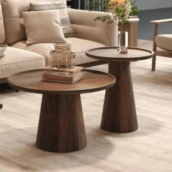 Salontafels & Bijzettafels|Ygo Salontafel TIAGO Ø65 Mango Lichtbruin