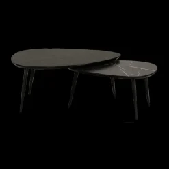 Salontafels & Bijzettafels|Ygo Salontafelset VINNUM Marble Bromo/Zwart