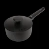 Potten & Pannen|Ygo Sauspan FULL BLACK Alu Zwart M/Deksel