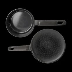 Potten & Pannen|Ygo Sauspan FULL BLACK Alu Zwart M/Deksel