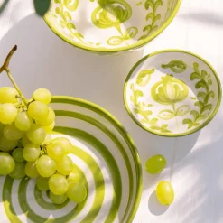 Servies|Ygo Schaal GRANZ Ker. Wit/Groen S