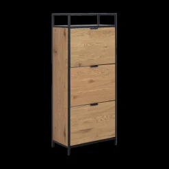 Schoenkasten & Rekken|Ygo Schoenenkast BOKSKAP 3L/Legger (Wild Oak), B56-H129-D30
