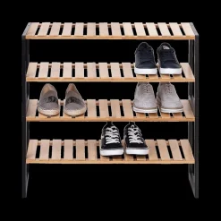Schoenkasten & Rekken|Ygo Schoenenrek BLACKWOOD Bamboe/Metaal