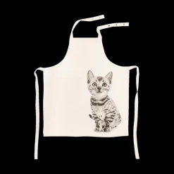 Keukenlinnen|Ygo Schort FARM-CAT Wit/Zwart