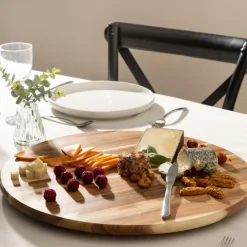 Servies|Tafelaccessoires|Ygo Serveerplank ACARA Ø50 Draaiend Acacia Bruin