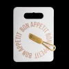 Servies|Tafelaccessoires|Ygo Serveerplank BON APPETIT M/Kaasmesje Wit/Goud