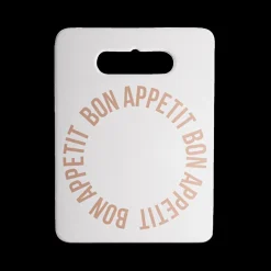 Servies|Tafelaccessoires|Ygo Serveerplank BON APPETIT M/Kaasmesje Wit/Goud