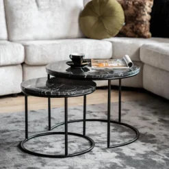 Salontafels & Bijzettafels|Ygo Set van 2 bijzettafels ARKYN Zwart