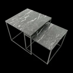 Salontafels & Bijzettafels|Ygo Set van 2 bijzettafels MIC Marble Noir