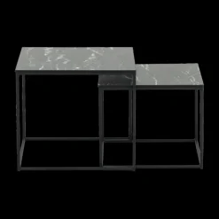 Salontafels & Bijzettafels|Ygo Set van 2 bijzettafels MIC Marble Noir