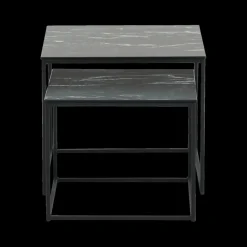 Salontafels & Bijzettafels|Ygo Set van 2 bijzettafels MIC Marble Noir