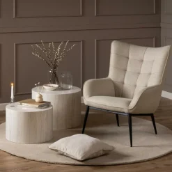 Salontafels & Bijzettafels|Ygo Set van 2 salontafels LIVA Travertijnlook