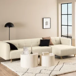 Salontafels & Bijzettafels|Ygo Set van 2 salontafels LIVA Travertijnlook