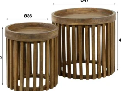 Salontafels & Bijzettafels|Ygo Set van 2 salontafels NOEMI Massief mango