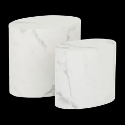 Salontafels & Bijzettafels|Ygo Set van 2 Salontafels RIKA Wit Carrara Marmer