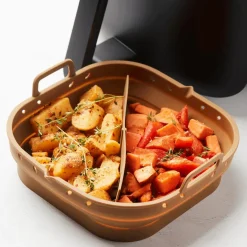 Kookaccessoires|Bakaccessoires|Ygo Silicone Bakvorm Airfryer AIRY Vierkant Oker