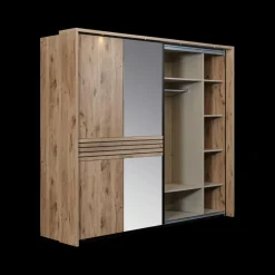 Slaapkamers|Ygo Slaapkamer ILJA: Kleerkast B245 + Bed 160x200/2 Nachttafels + Commode B111