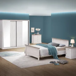 Slaapkamers|Ygo Slaapkamer JASNA: Kleerkast Schuifdeuren B225 + Bed 160x200 + 2x Nachttafel