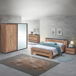 Slaapkamers|Ygo Slaapkamer PIPPA: Kleerkast 220cm + Bed 180x200 + 2x Nachttafel B58