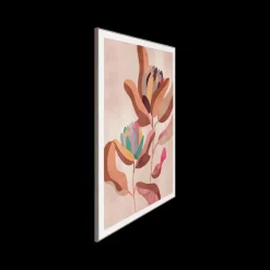 Wanddecoratie|Ygo Slim Frame Wood Earth Flowers