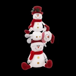 Kerst|Ygo Sneeuwmanpyramide SNOWIES Wit/Rood