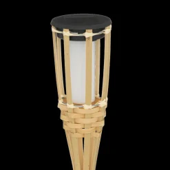 Lichtboxen & Lichtslingers|Ygo Solar Tuinfakkel BALIZA Bamboe Naturel