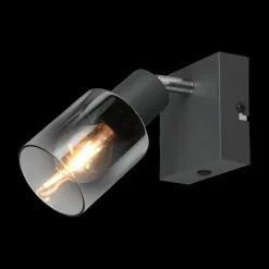 Wandlampen|Ygo Spot CADIZ 1Del. Met./Glas Antraciet