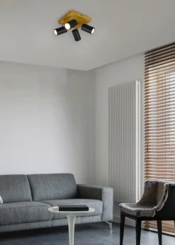 Spots|Ygo Spot MARLEY Hout/Metaal Zwart