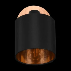 Wandlampen|Ygo Spot TOMMY 1Del. Met./Hout Mat Zwart