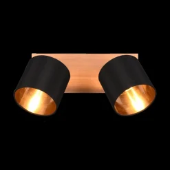 Spots|Ygo Spot TOMMY 2Del. Met./Hout Mat Zwart