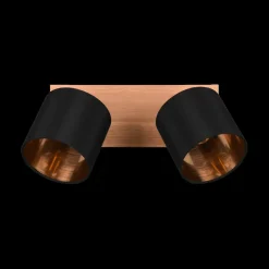 Spots|Ygo Spot TOMMY 2Del. Met./Hout Mat Zwart