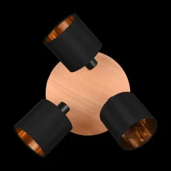 Spots|Ygo Spot TOMMY 3Del. Rnd Met./Hout Mat Zwart