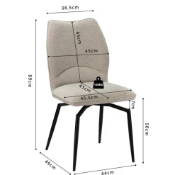 Stoelen|Ygo Stoel ANETA Draaibaar Ecru