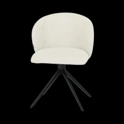 Stoelen|Ygo Stoel BALDER 180° Bouclé Ecru Pt Zwart