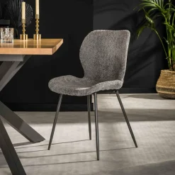 Stoelen|Ygo Stoel DANA Bouclé Grijs