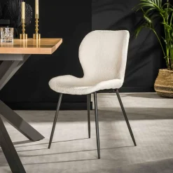 Stoelen|Ygo Stoel DANA Bouclé Wit