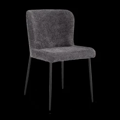 Stoelen|Ygo Stoel DORIEN Bouclé Donkergrijs