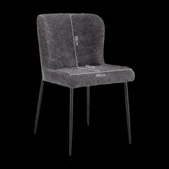 Stoelen|Ygo Stoel DORIEN Bouclé Donkergrijs