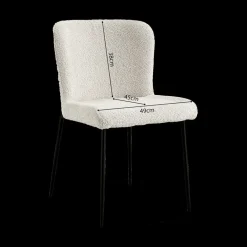 Stoelen|Ygo Stoel DORIEN Bouclé Ecru