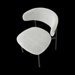 Stoelen|Ygo Stoel FJERRE Bouclé Lichtgrijs