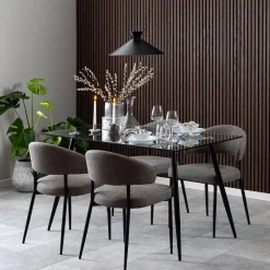 Stoelen|Ygo Stoel FRIDA Basel Grey/Brown