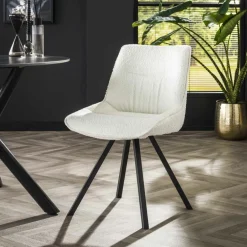 Stoelen|Ygo Stoel HECTOR Bouclé Wit