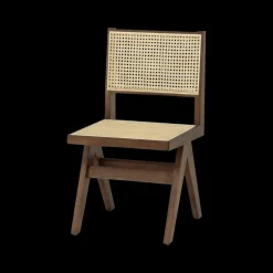 Stoelen|Ygo Stoel JAKI Ash Wood Walnut/Rotan