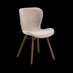 Stoelen|Ygo Stoel PLATS Monza Beige - Poot Walnoot
