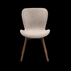 Stoelen|Ygo Stoel PLATS Monza Beige - Poot Walnoot